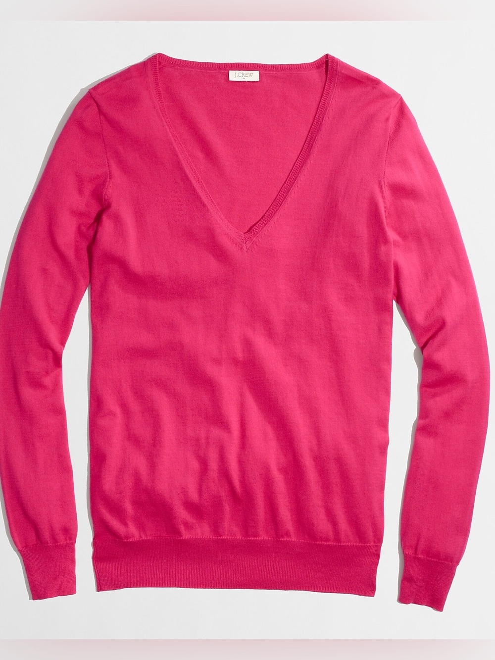 J. Crew Women’s Cotton V-Neck Sweater in Wild Strawberry Size Medium Style A1880
